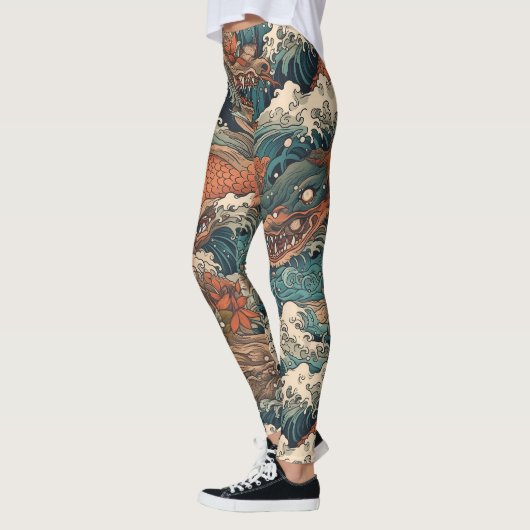Japans Tattoo Art Zee Creatures Leggings (Links)