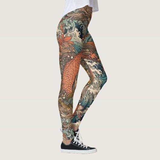 Japans Tattoo Art Zee Creatures Leggings (Rechts)