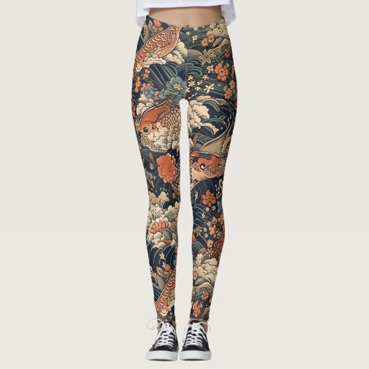 Japans Tattoo Art Zee Monsters Leggings (Voorkant)