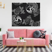Japans Tattoo Koi (Karper) Canvas Afdruk (Insitu (Woonkamer))
