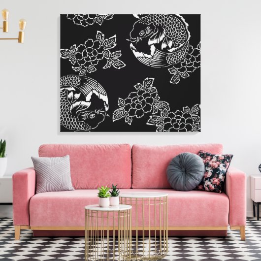  Japans Tattoo Koi (Karper) Canvas Afdruk (Insitu (Woonkamer))