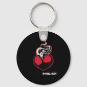 Japans Tattoo Kunst Brandend Hart Sleutelhanger (Voorkant)
