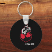 Japans Tattoo Kunst Brandend Hart Sleutelhanger (Voorkant)