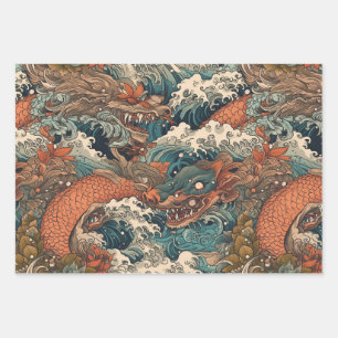 Japans Tattoo Kunst Inpakpapier Vel