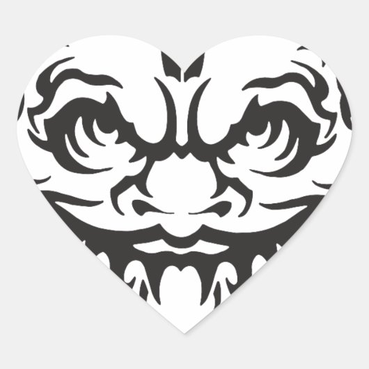 Japans Tattoo Oni Demon Hart Sticker (Voorkant)