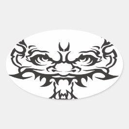 Japans Tattoo Oni Demon Ovale Sticker