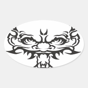 Japans Tattoo Oni Demon Ovale Sticker