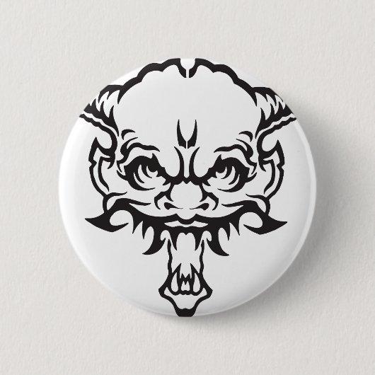 Japans Tattoo Oni Demon Ronde Button 5,7 Cm (Voorkant)
