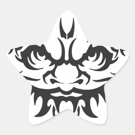 Japans Tattoo Oni Demon Ster Sticker (Voorkant)