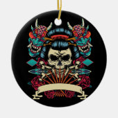 japans tattoo stijl kleurrijke sjabloon keramisch ornament (Voorkant)