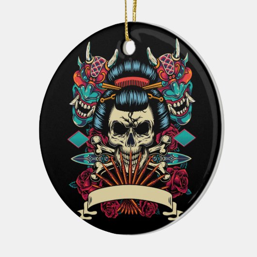 japans tattoo stijl kleurrijke sjabloon keramisch ornament (Links)