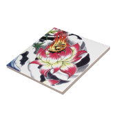 Japans Tattoo Stijlvolle Lotus Flaming Tegeltje (Zijkant)