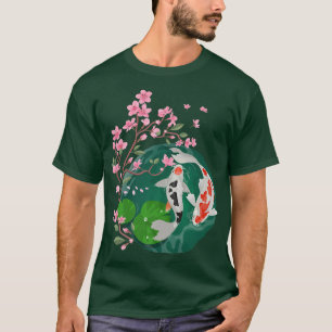 Japans Tattoo van Koi Fish Cherry Blossom geïnspir T-shirt