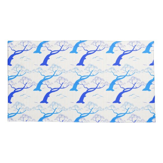 Japans tekenboompatroon in de stijl van kersen in kussensloop (Achterkant-Links)