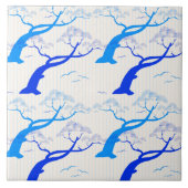 Japans tekenboompatroon in de stijl van kersen in  tegeltje (Voorkant)