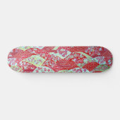 Japans tekenbord met rode Floral Origami Yuzen Skateboard (Horizontaal)