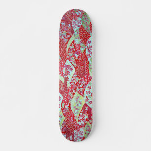 Japans tekenbord met rode Floral Origami Yuzen Skateboard