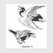  Japans Tekeningen van een Kraan Sticker (Vel)