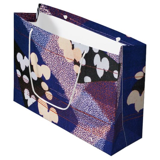  Japans textiel, bladpatroon Groot Cadeauzakje (Voorkant Gekanteld)