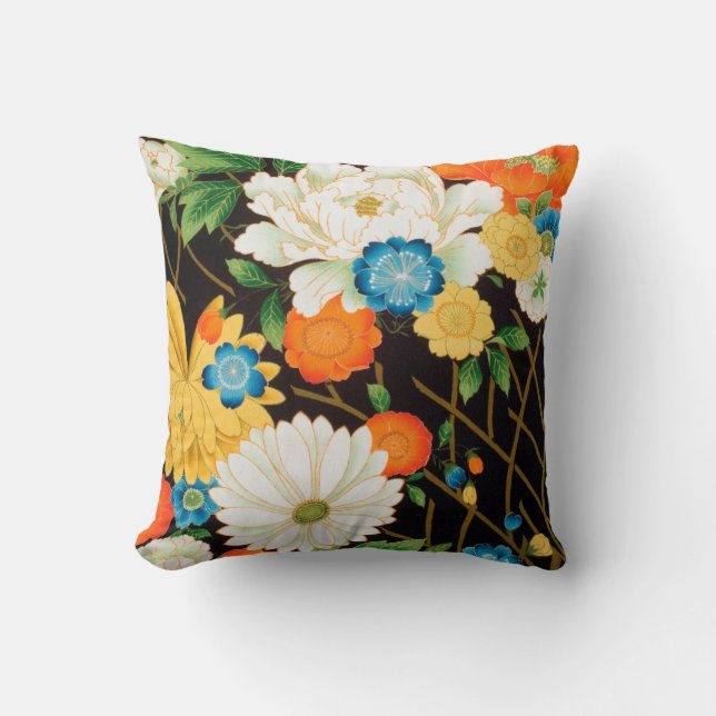  Japans textiel, Floral Kussen (Voorkant)