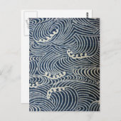  Japans textiel, golfpatroon Briefkaart (Voorkant / Achterkant)