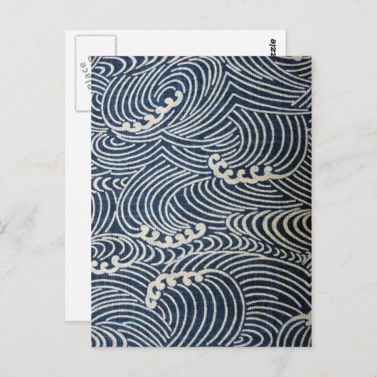  Japans textiel, golfpatroon Briefkaart (Voorkant / Achterkant)