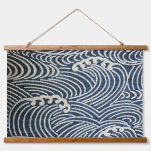 Japans textiel, golfpatroon Hangend Wandkleed