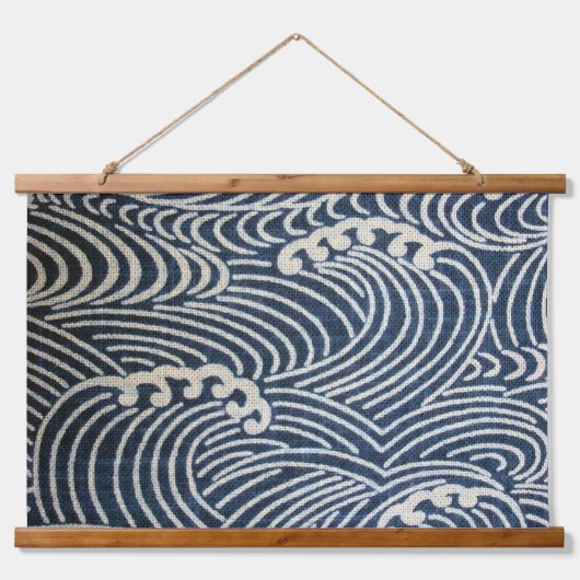 Japans textiel, golfpatroon Hangend Wandkleed (Voorkant)