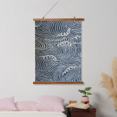 Japans textiel, golfpatroon Hangend Wandkleed (Slaapkamer)