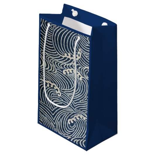  Japans textiel, golfpatroon Klein Cadeauzakje (Voorkant Gekanteld)