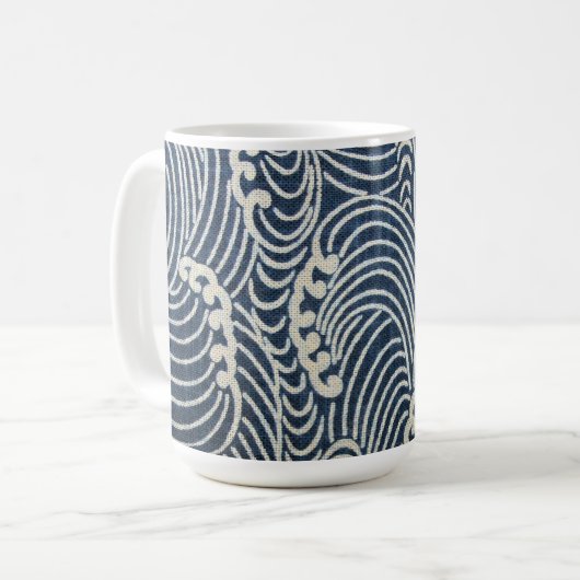 Japans textiel, golfpatroon Koffiemok (Voorkant links)
