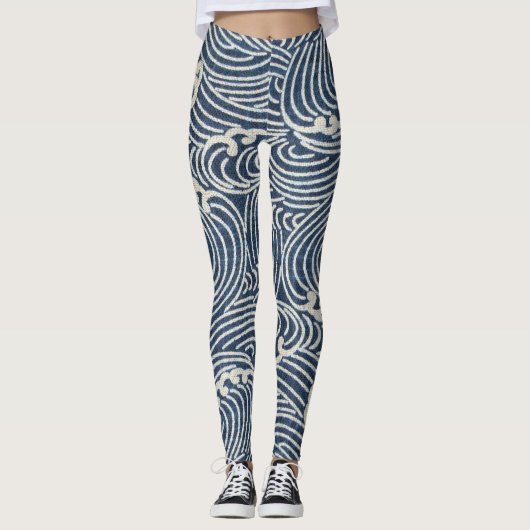 Japans textiel, golfpatroon Leggings (Voorkant)