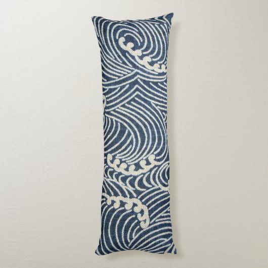  Japans textiel, golfpatroon Lichaamskussen (Achterkant (Verticaal))