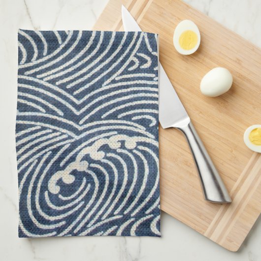  Japans textiel, golfpatroon Theedoek (Quarter Fold)