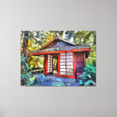 Japans theehuis in het bos canvas afdruk (Voorkant)
