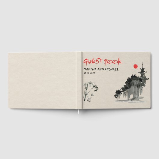 Japans thema bruiloft gastenboek (Volledig)