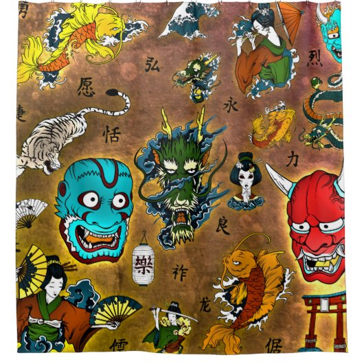 Japans thema douchegordijn (Voorkant)