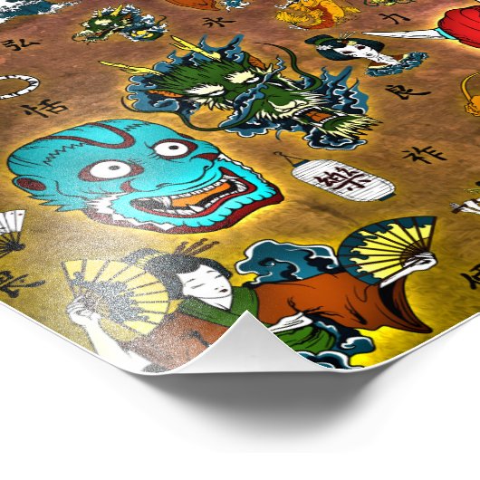 Japans thema foto afdruk (Hoek)