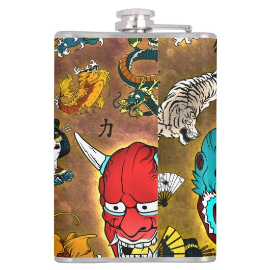 Japans thema heupfles (Achterkant)