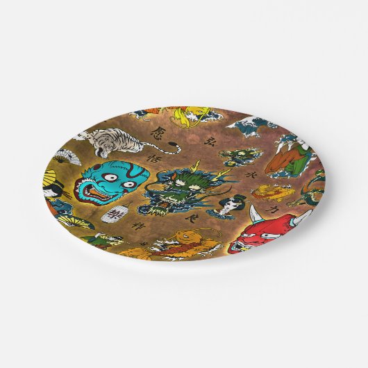 Japans thema papieren bordje (Gekanteld)