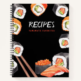 Japans Thema Zwart Receptenjournaal Notitieboek