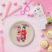Japans thematisch diner met Geisha art Papieren Bordje (Feest)
