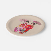 Japans thematisch diner met Geisha art Papieren Bordje (Gekanteld)