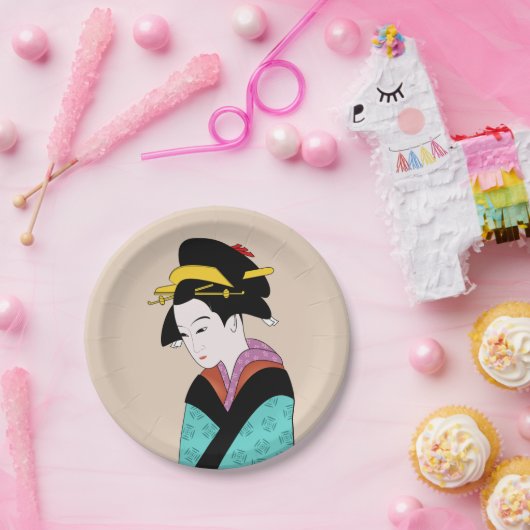 Japans thematisch diner met Geisha Papieren Bordje (Feest)