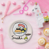 Japans thematisch diner met sushi art papieren bordje (Feest)
