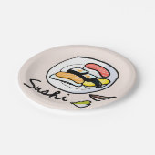 Japans thematisch diner met sushi art papieren bordje (Gekanteld)