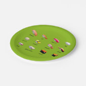 Japans thematisch diner met sushi-grafieken papieren bordje (Gekanteld)