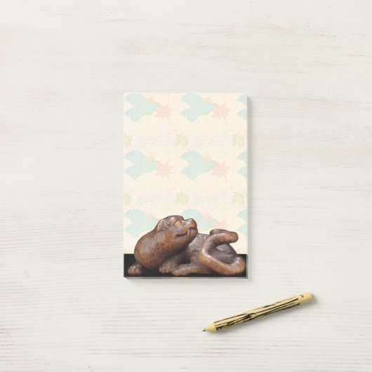 Japans tijgernetsuke-schrijfpad post-it® notes (Op bureau)
