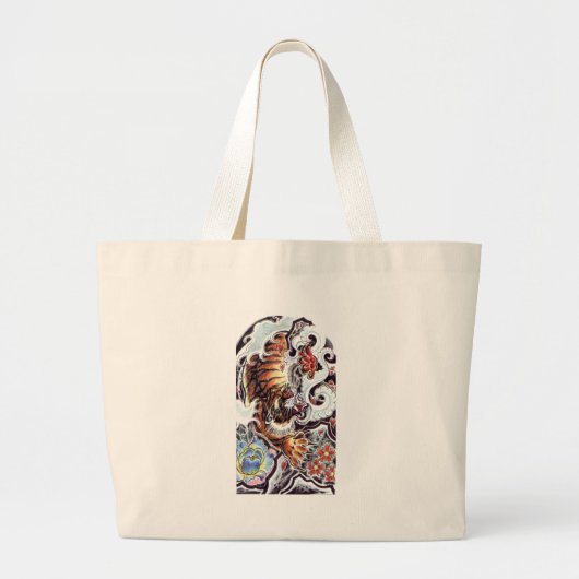 Japans tijgerTattoo Grote Tote Bag (Voorkant)