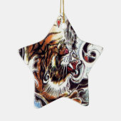 Japans tijgerTattoo Keramisch Ornament (Rechts)